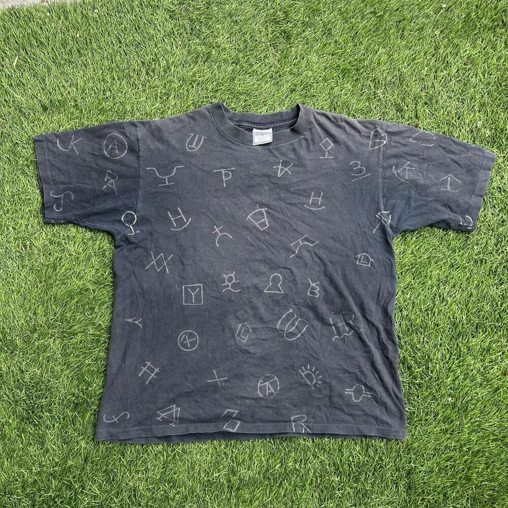 Hanes Men's Black and Grey T-shirt